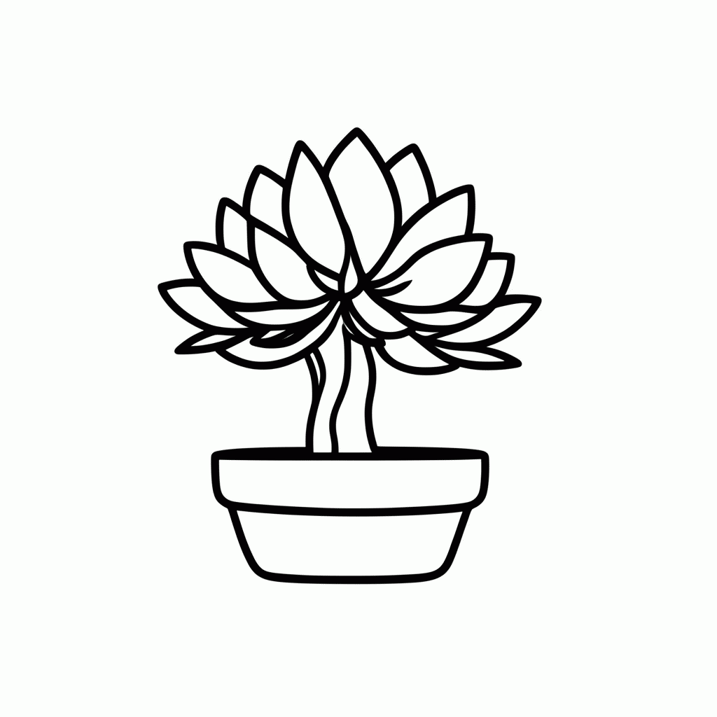 Desenho de Bonsai Japones para colorir e imprimir grátis em folha A4