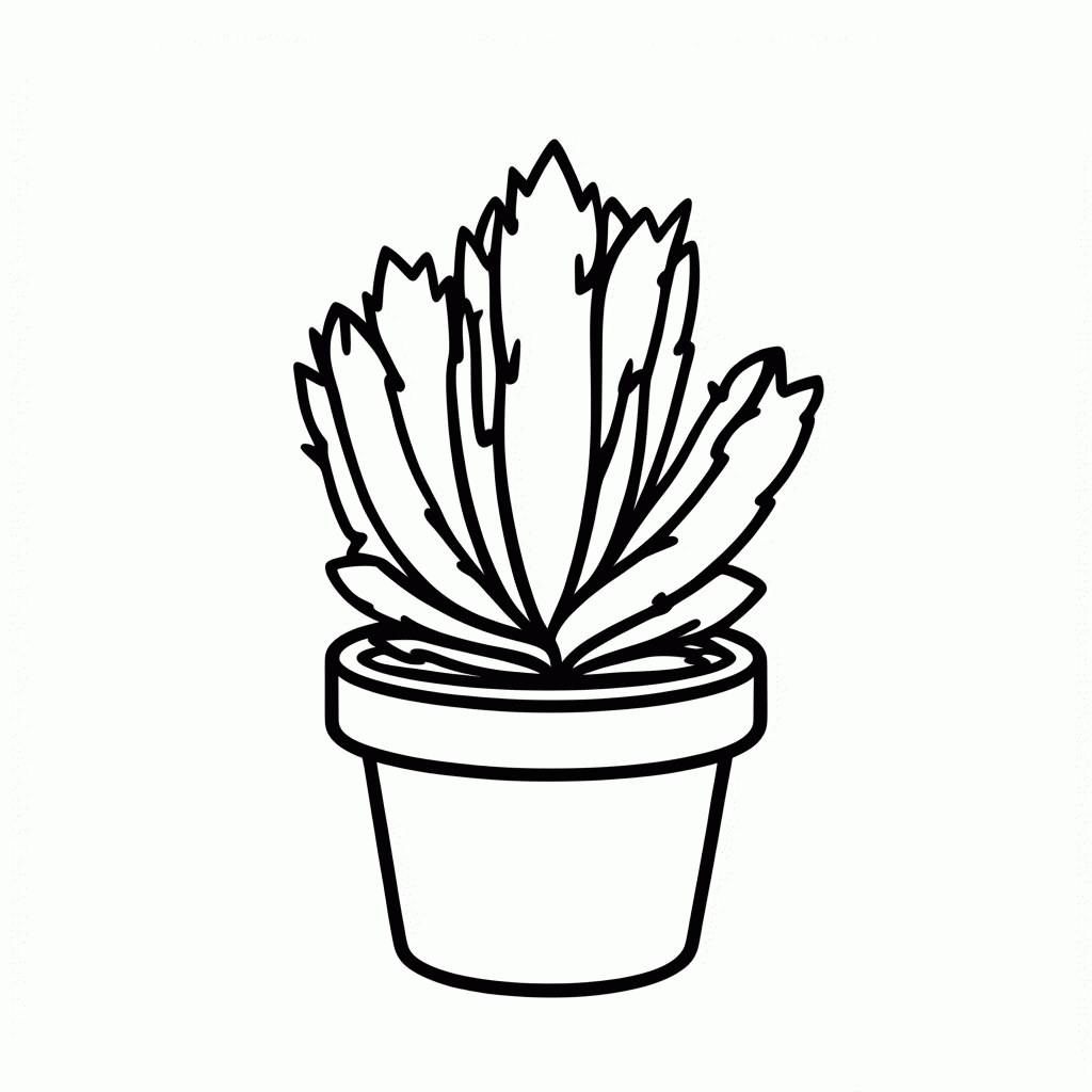 Desenho de Cacto Classico para colorir e imprimir grátis em folha A4