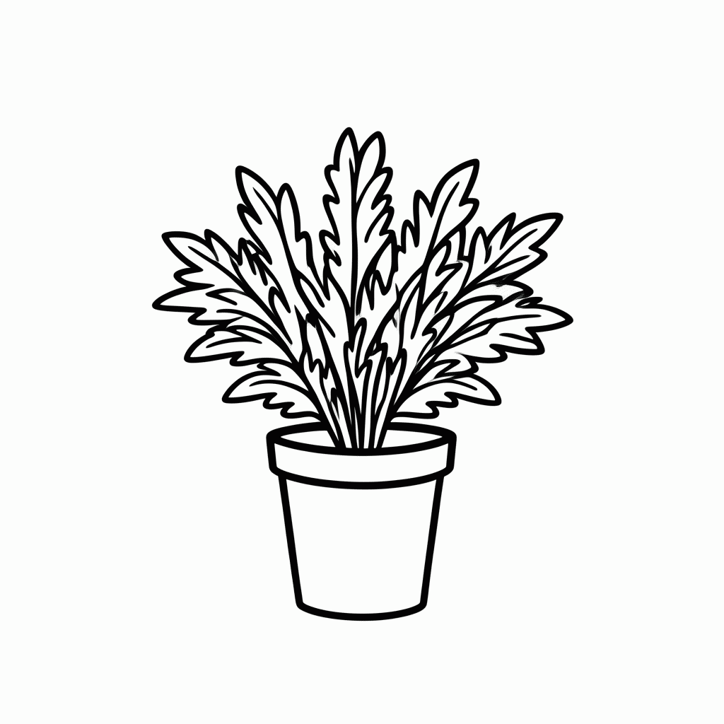 Desenho de Samambaia para colorir e imprimir grátis em folha A4