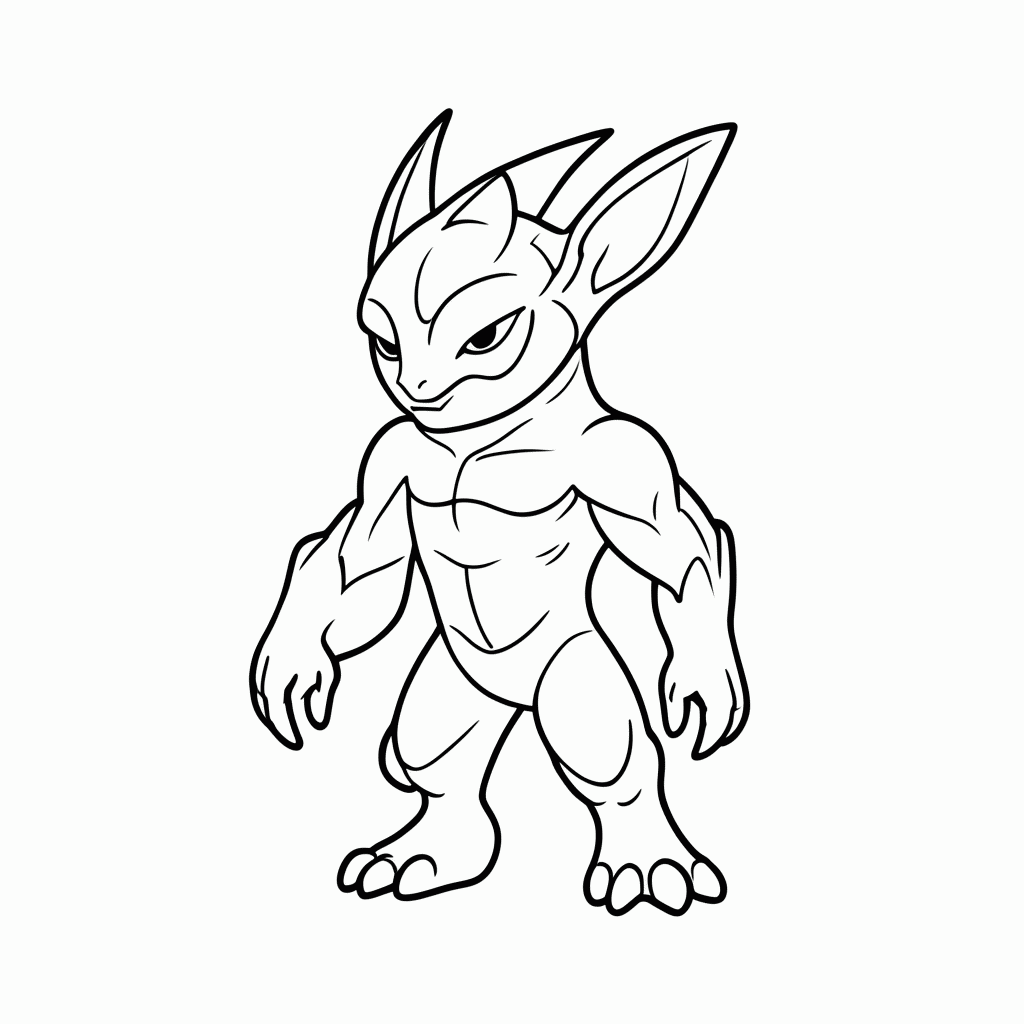 Desenho de Mewtwo Genetico para colorir e imprimir grátis em folha A4