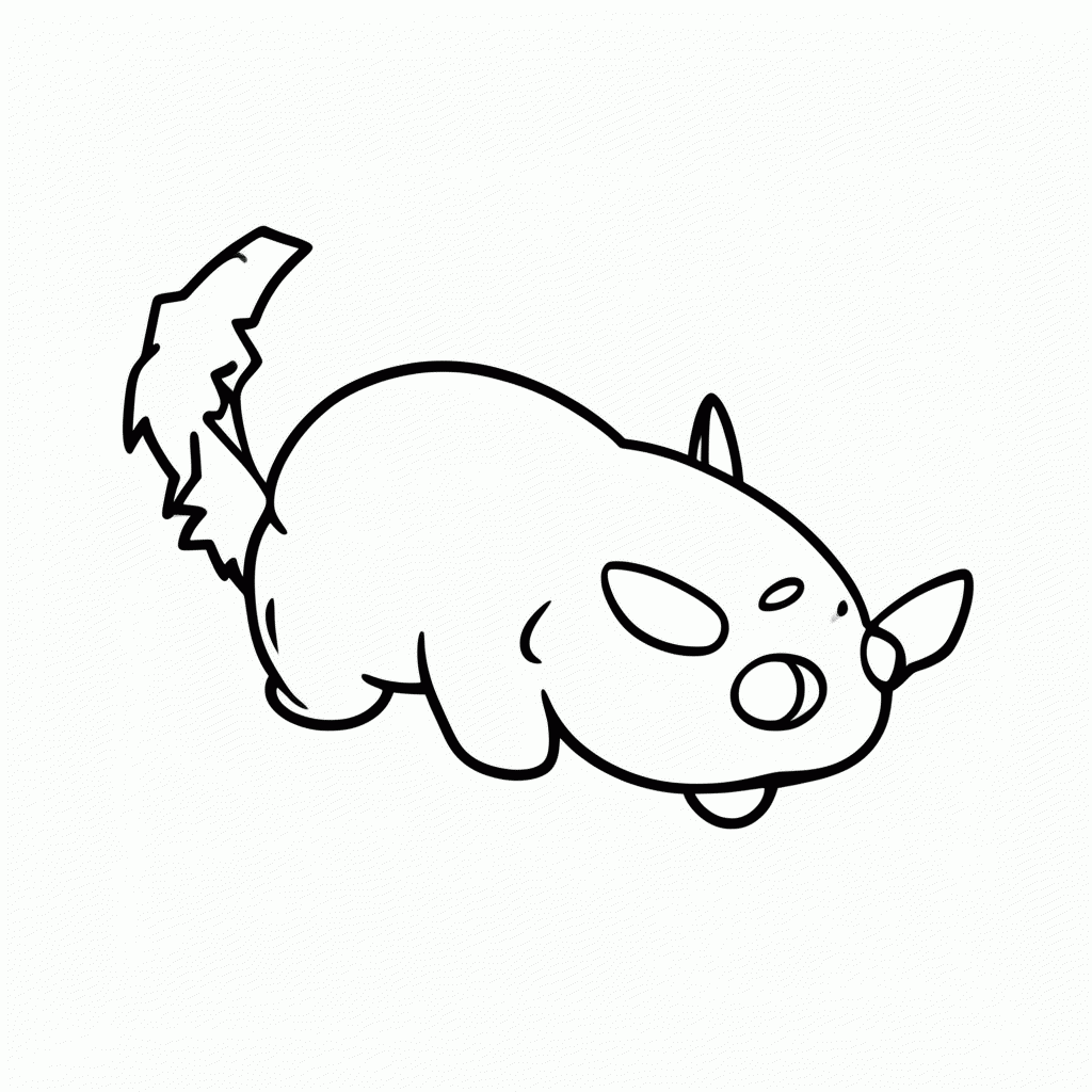 Desenho de Pikachu Dormindo Fofo para colorir e imprimir grátis em folha A4