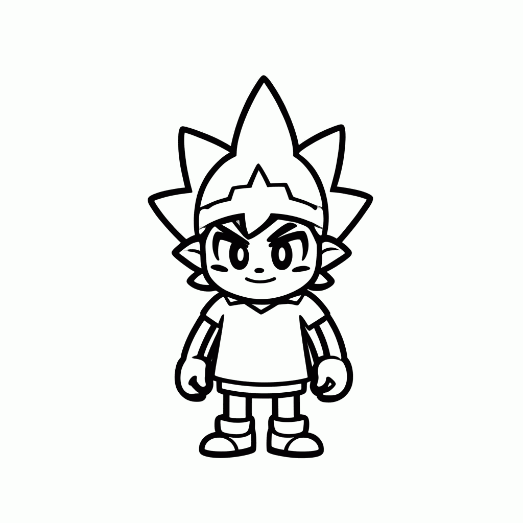 Desenho de Ash Ketchum para colorir e imprimir grátis em folha A4