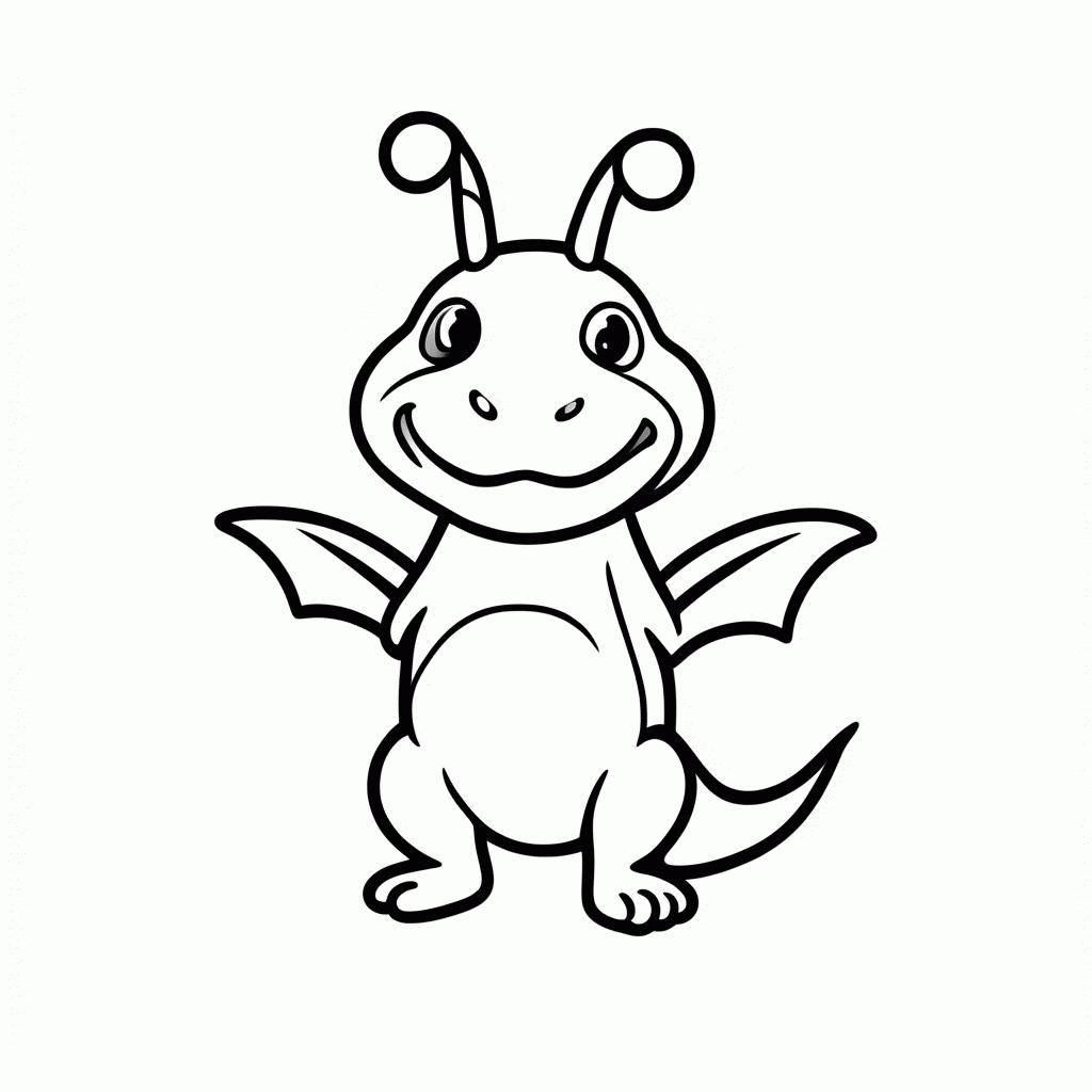 Desenho de Dragonite para colorir e imprimir grátis em folha A4