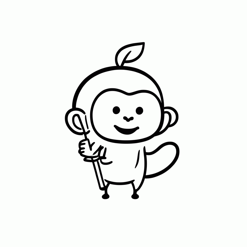 Desenho de Grookey para colorir e imprimir grátis em folha A4