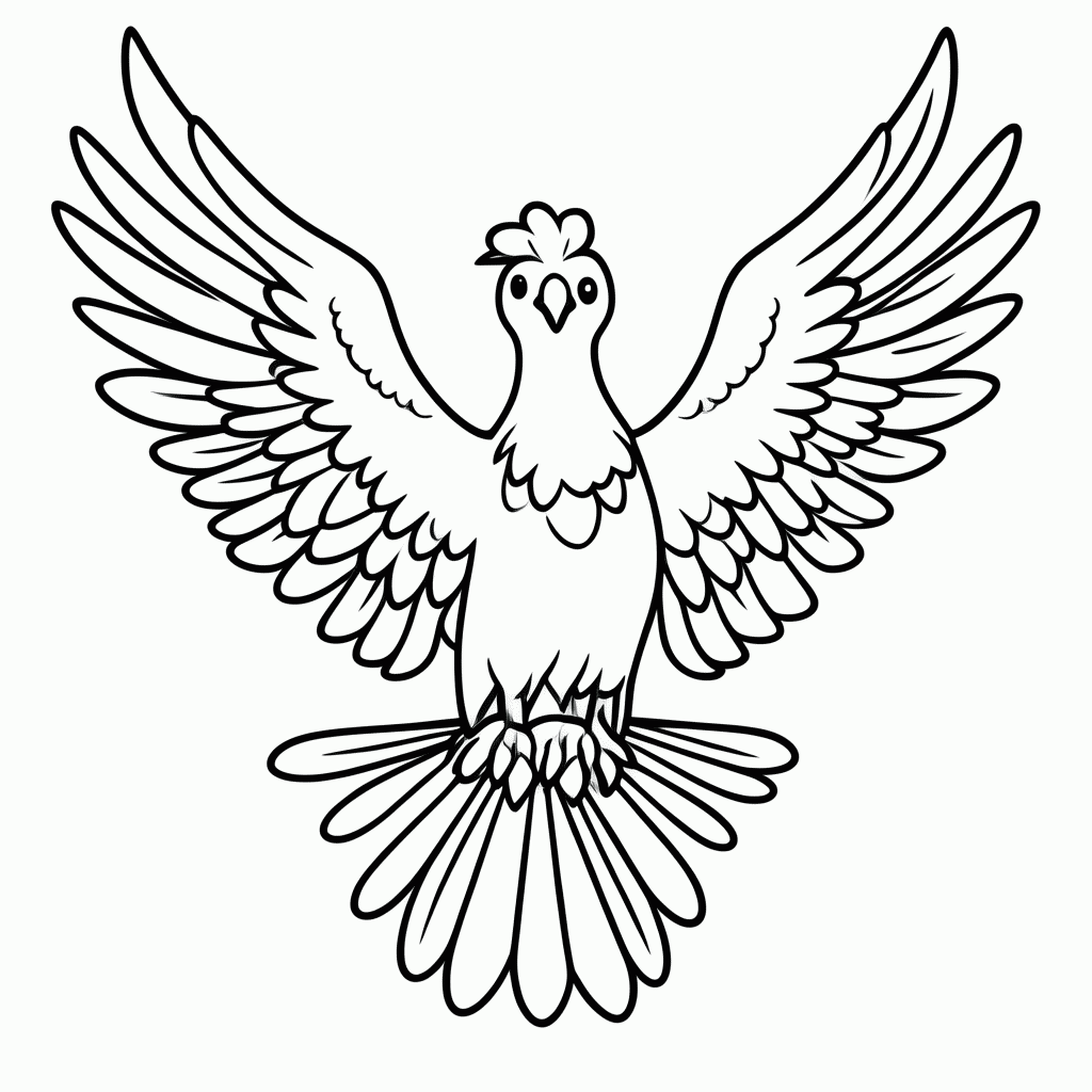 Desenho de Ho-oh para colorir e imprimir grátis em folha A4