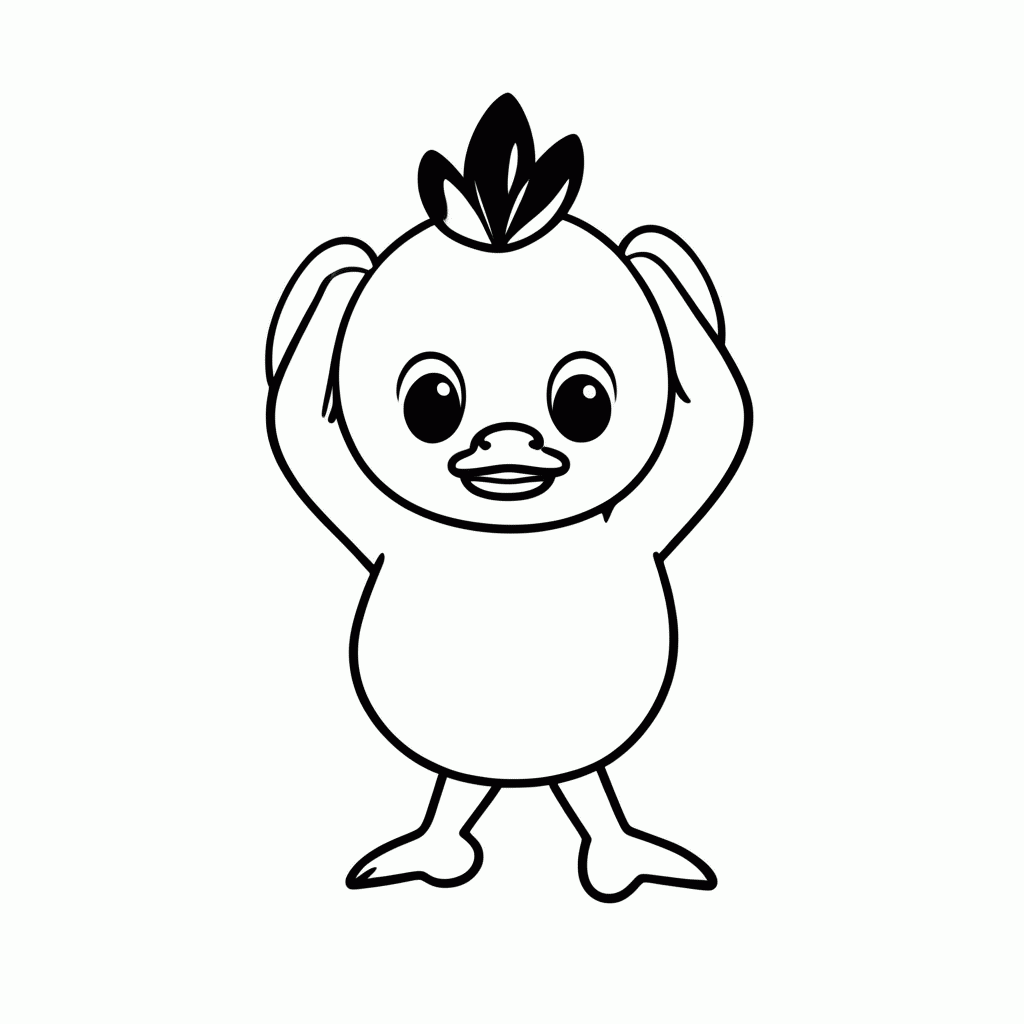 Desenho de Psyduck para colorir e imprimir grátis em folha A4