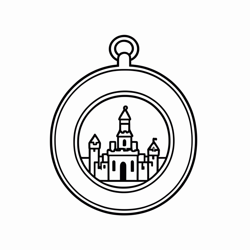 Desenho de Locket Castelo para colorir e imprimir grátis em folha A4