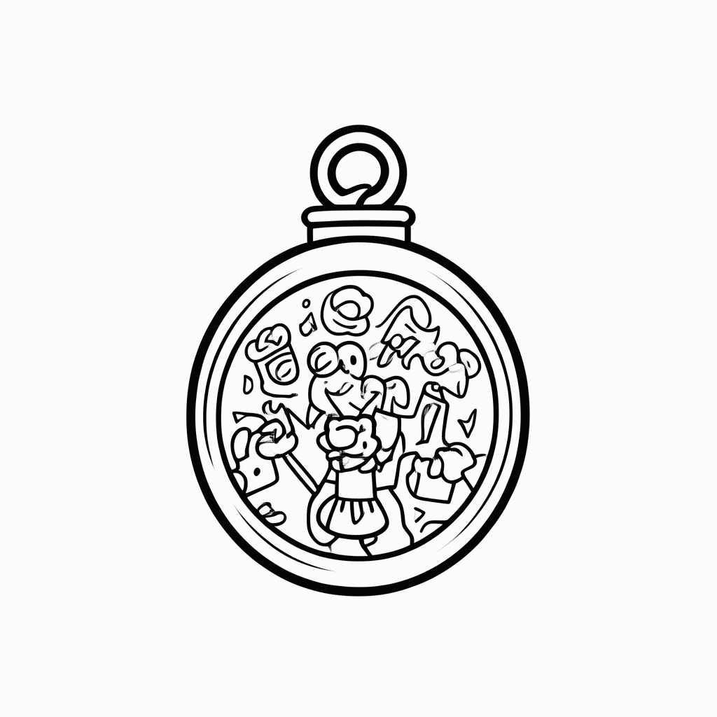Desenho de Locket Festa para colorir e imprimir grátis em folha A4