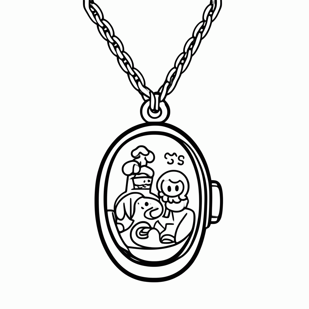 Desenho de Luxe Locket Medalhao para colorir e imprimir grátis em folha A4