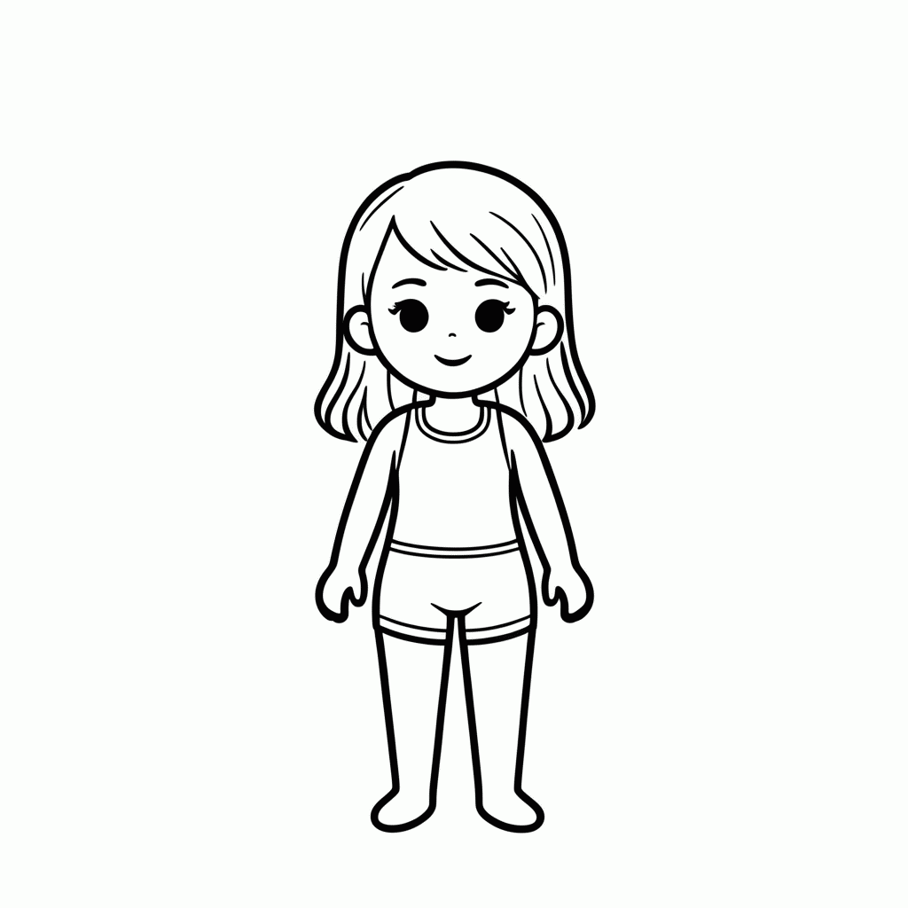 Desenho de Polly Na Piscina para colorir e imprimir grátis em folha A4