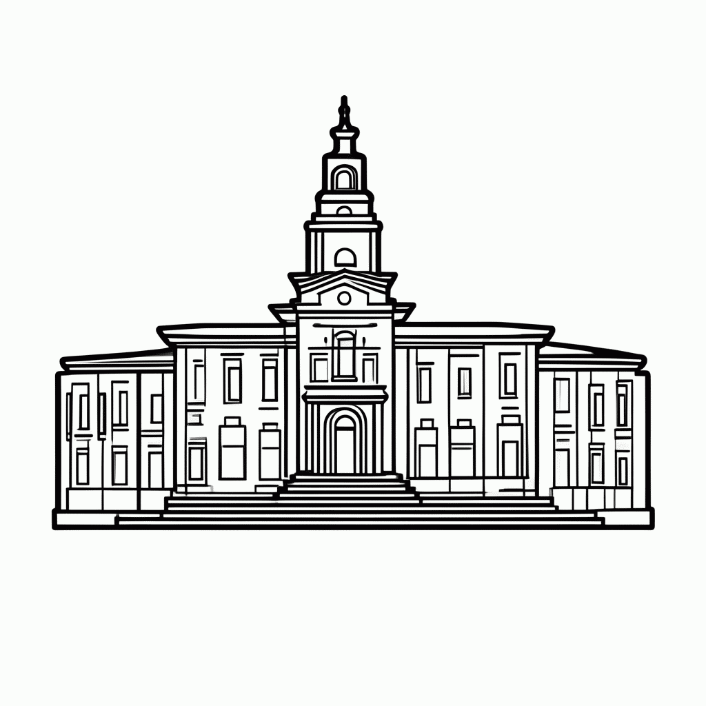 Desenho de Mercado Municipal Sp para colorir e imprimir grátis em folha A4