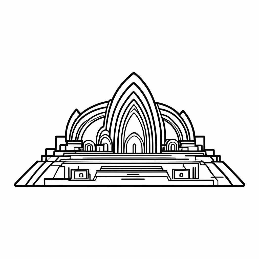 Desenho de Theatro Amazonas Manaus para colorir e imprimir grátis em folha A4