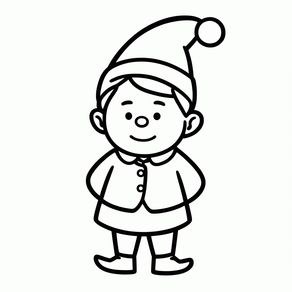 Desenho de Duende Natalino para colorir e imprimir grátis em folha A4