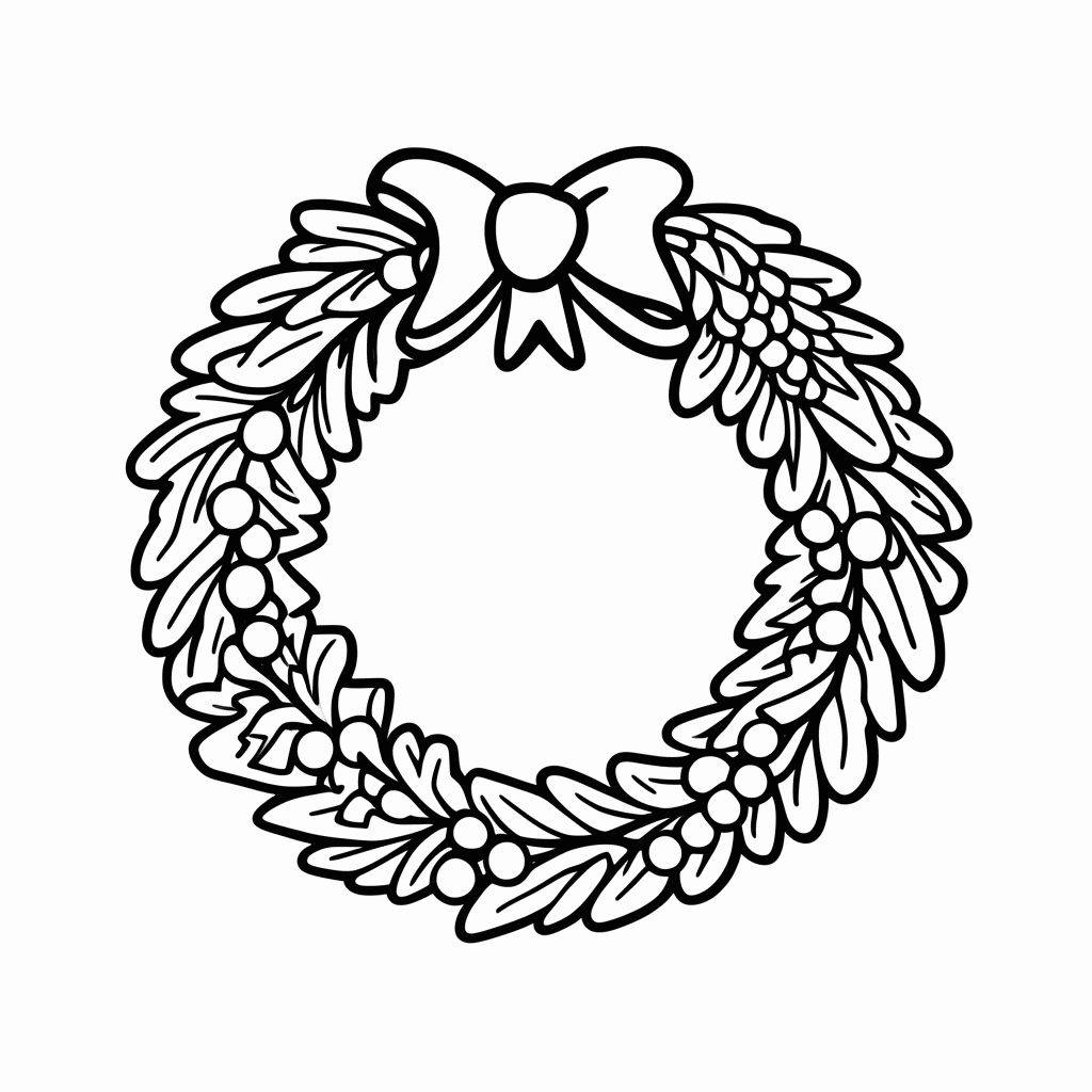 Desenho de Guirlanda Com Laco para colorir e imprimir grátis em folha A4