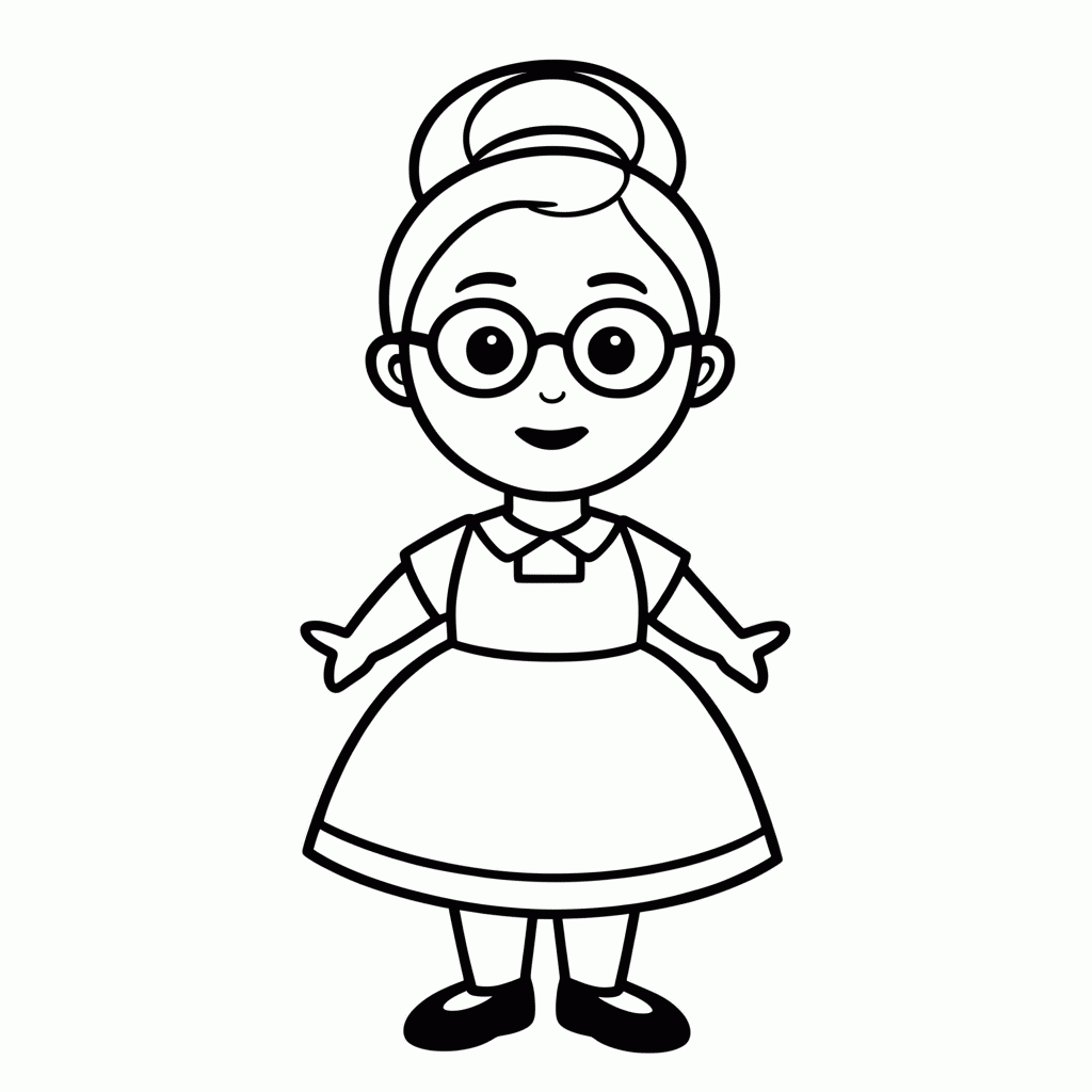 Desenho de Mamae Noel para colorir e imprimir grátis em folha A4