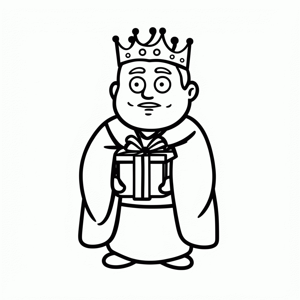 Desenho de Rei Mago Gaspar para colorir e imprimir grátis em folha A4