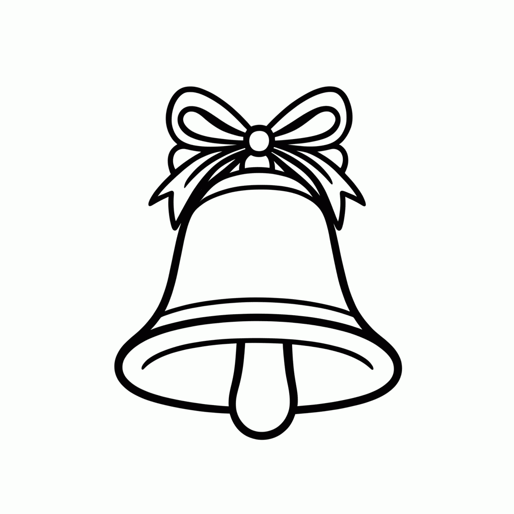 Desenho de Sino Natalino para colorir e imprimir grátis em folha A4
