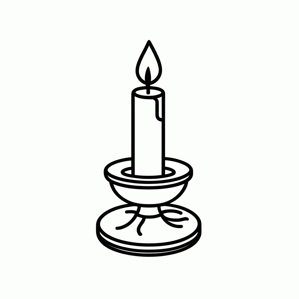 Desenho de Vela Natalina para colorir e imprimir grátis em folha A4