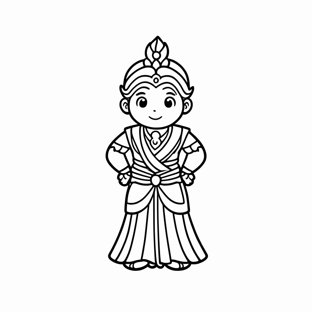 Desenho de Jasmine Aladdin Azul para colorir e imprimir grátis em folha A4