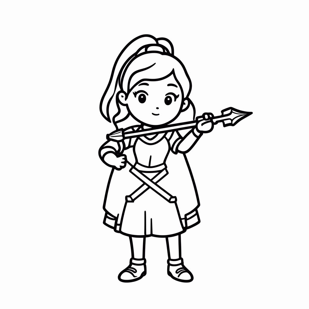 Desenho de Merida Valente Arco Flecha para colorir e imprimir grátis em folha A4