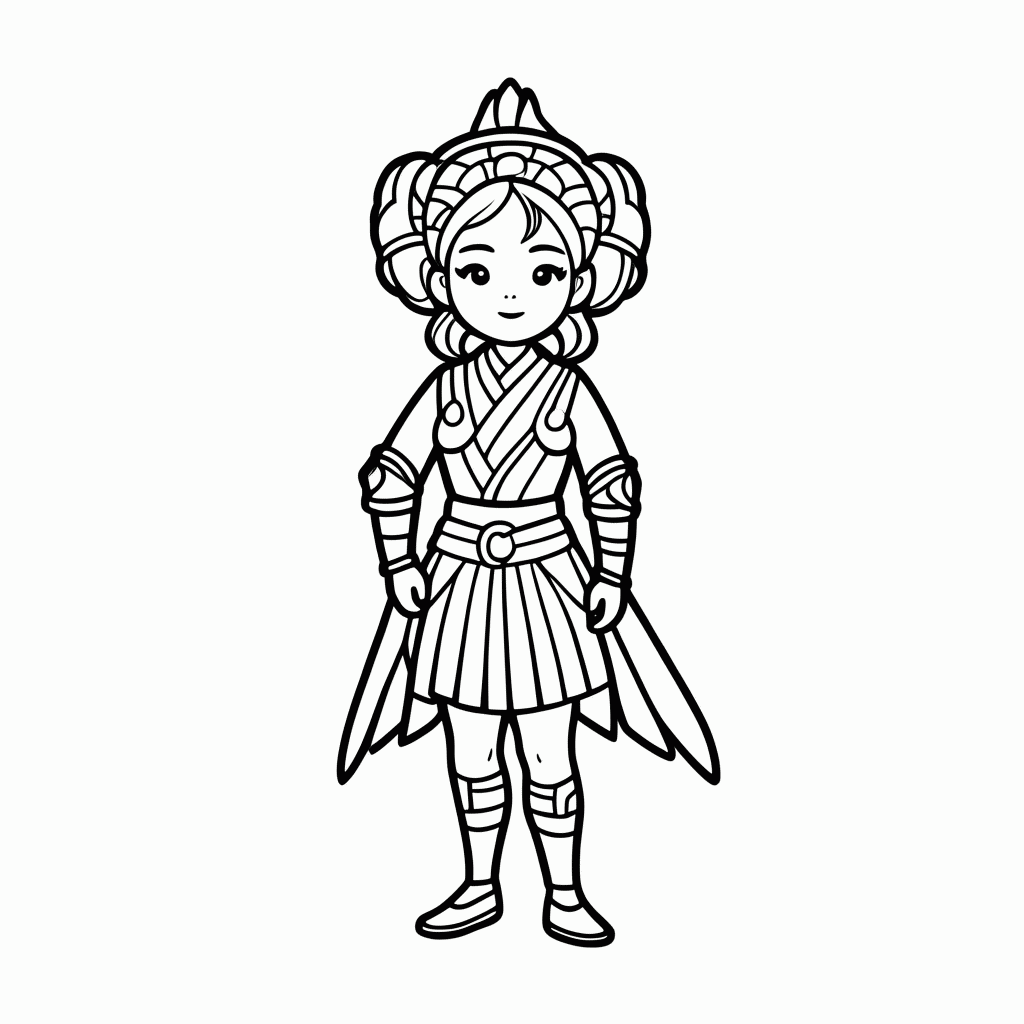 Desenho de Mulan Guerreira China para colorir e imprimir grátis em folha A4