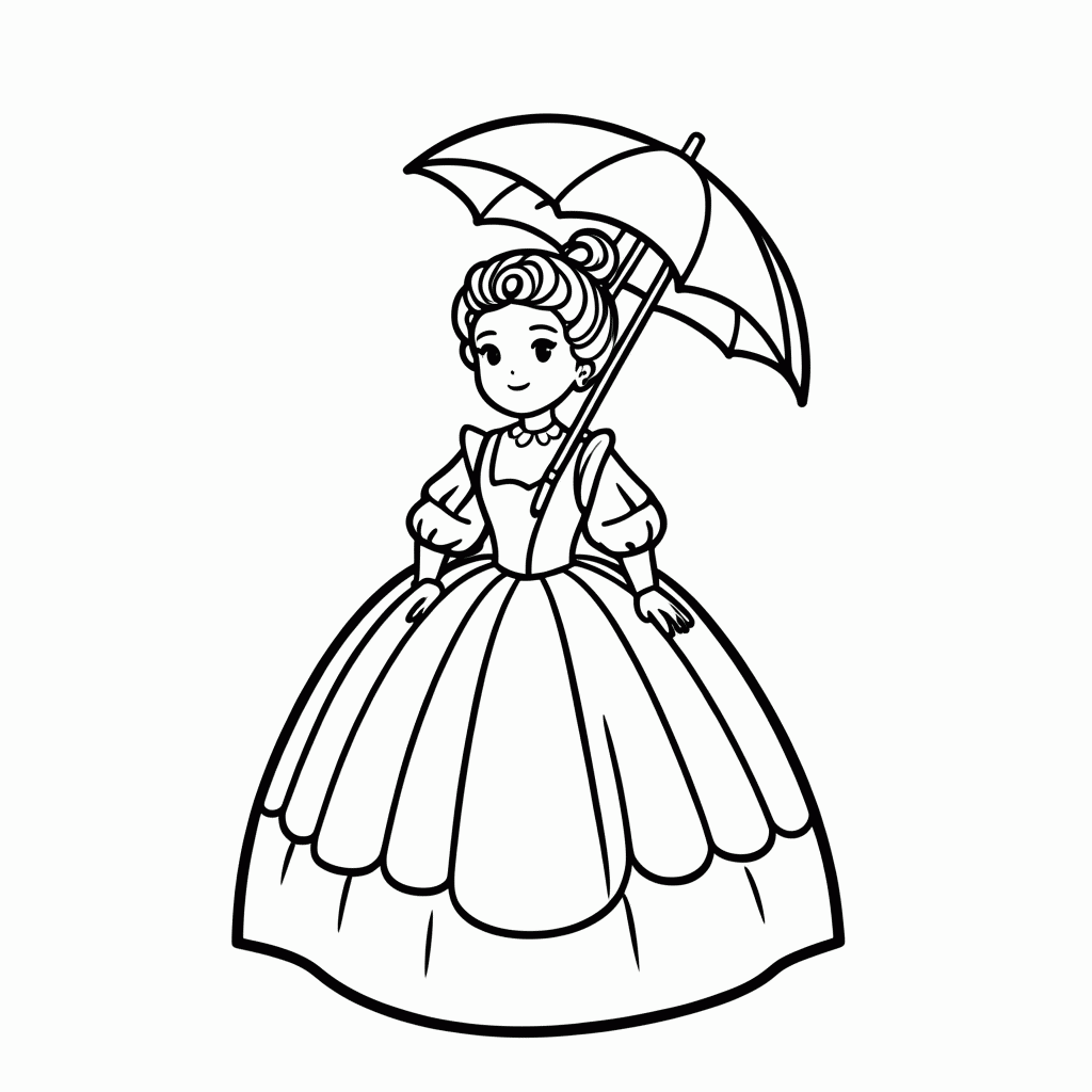 Desenho de Condessa para colorir e imprimir grátis em folha A4