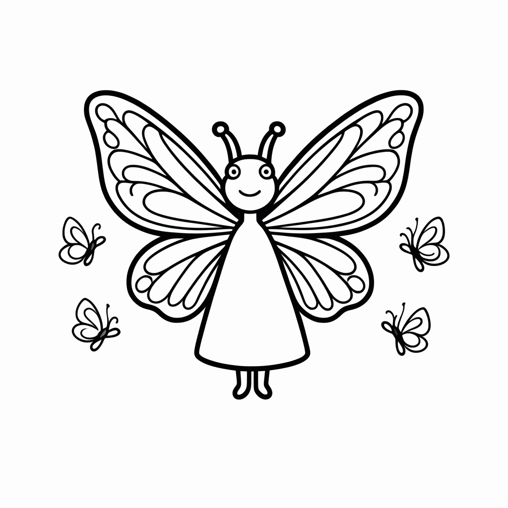 Desenho de Fada Das Borboletas para colorir e imprimir grátis em folha A4