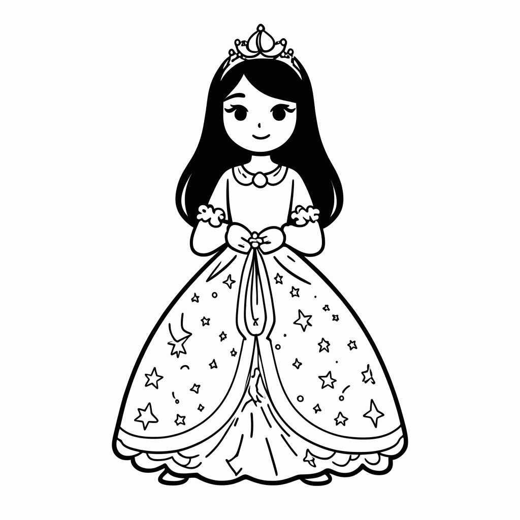 Desenho de Princesa Da Noite para colorir e imprimir grátis em folha A4