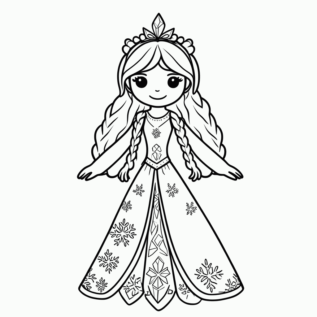Desenho de Princesa Do Gelo para colorir e imprimir grátis em folha A4