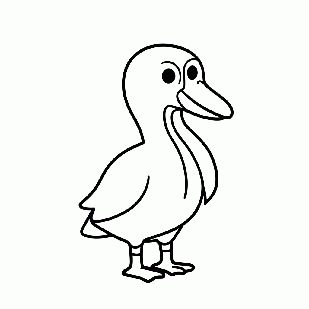 Desenho de Pelicano Nigel para colorir e imprimir grátis em folha A4
