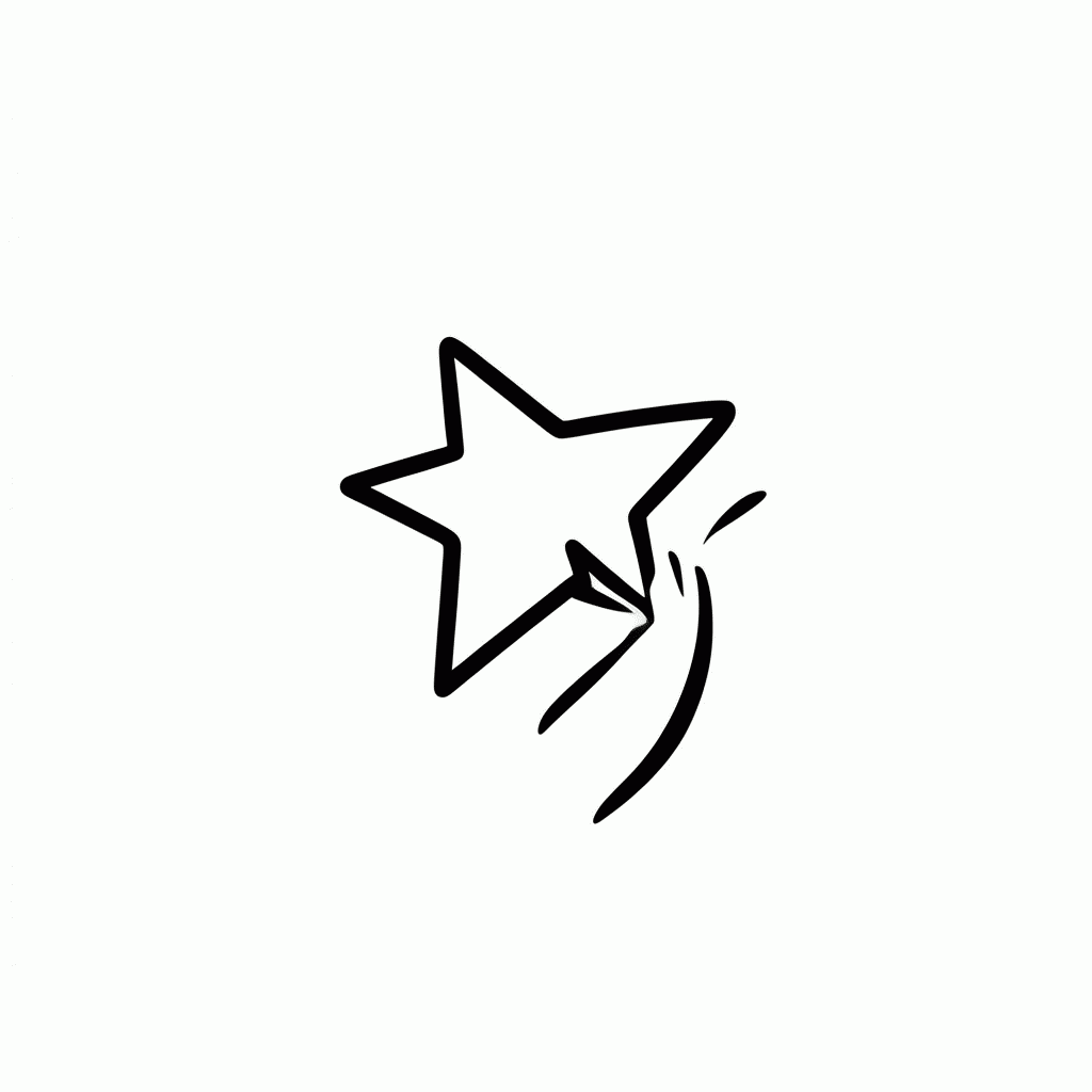 Desenho de Estrela Cadente para colorir e imprimir grátis em folha A4