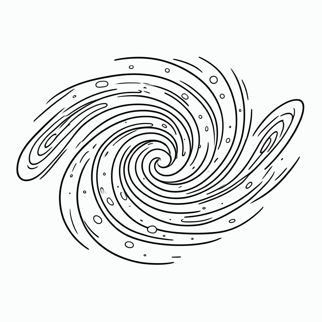 Desenho de Galaxia Espiral para colorir e imprimir grátis em folha A4