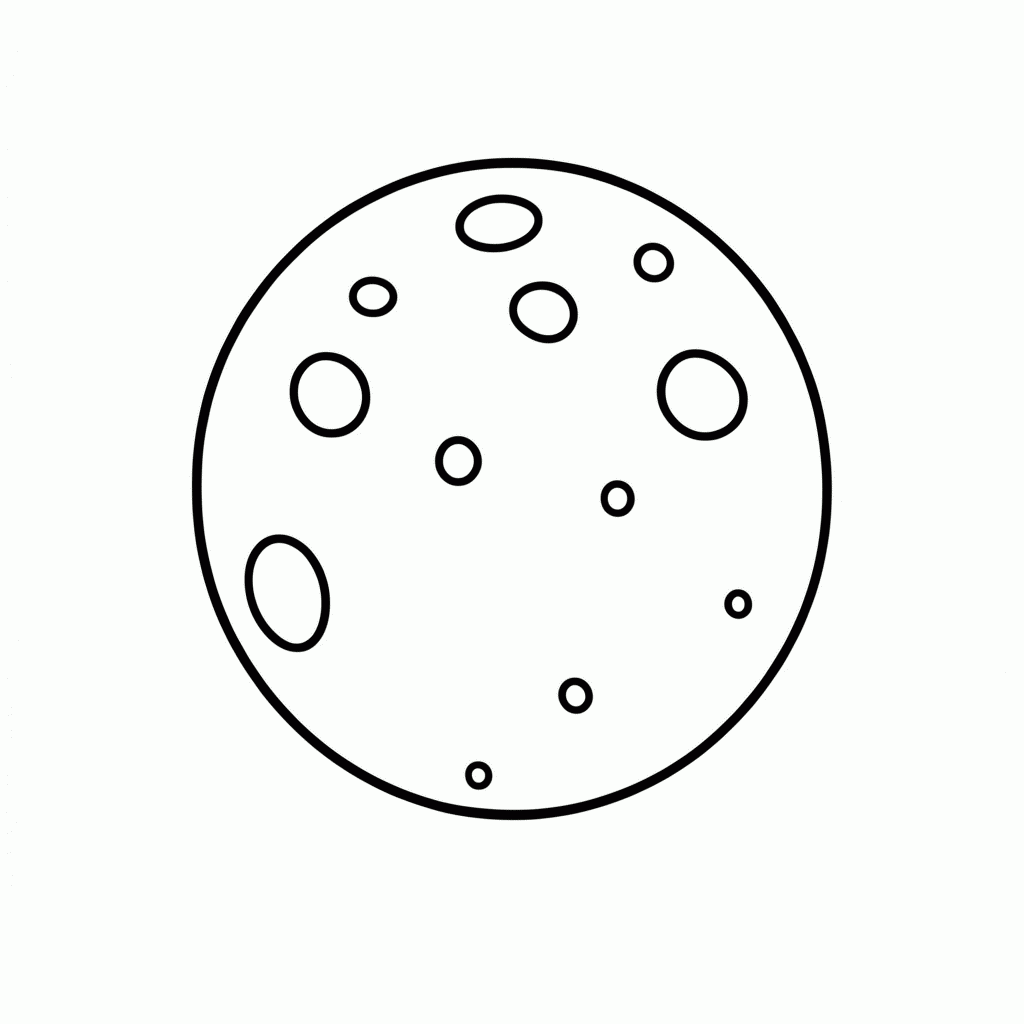 Desenho de Lua Cheia para colorir e imprimir grátis em folha A4