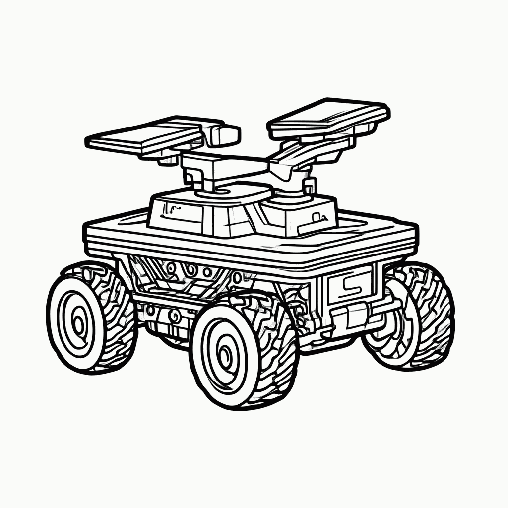 Desenho de Rover Da Marte para colorir e imprimir grátis em folha A4