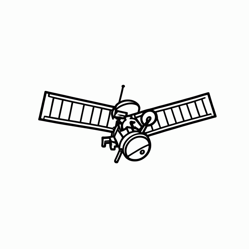 Desenho de Satelite Com Paineis para colorir e imprimir grátis em folha A4