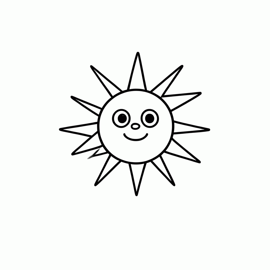 Desenho de Sol Quente para colorir e imprimir grátis em folha A4