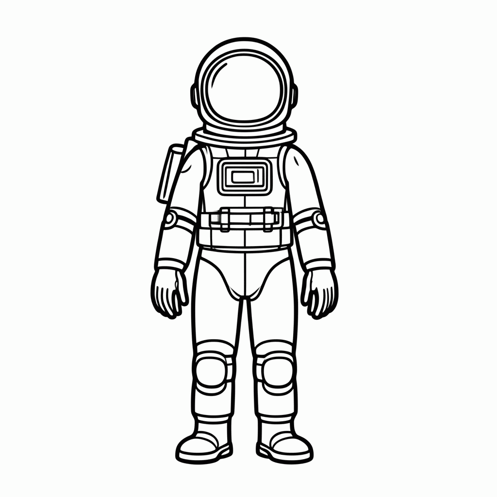 Desenho de Traje Espacial para colorir e imprimir grátis em folha A4