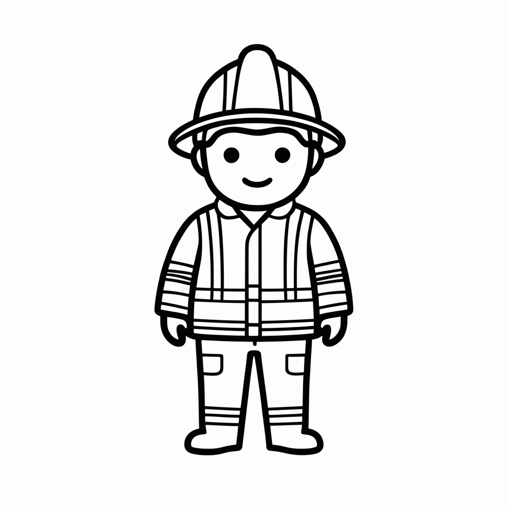 Desenho de Bombeiro Capacete para colorir e imprimir grátis em folha A4