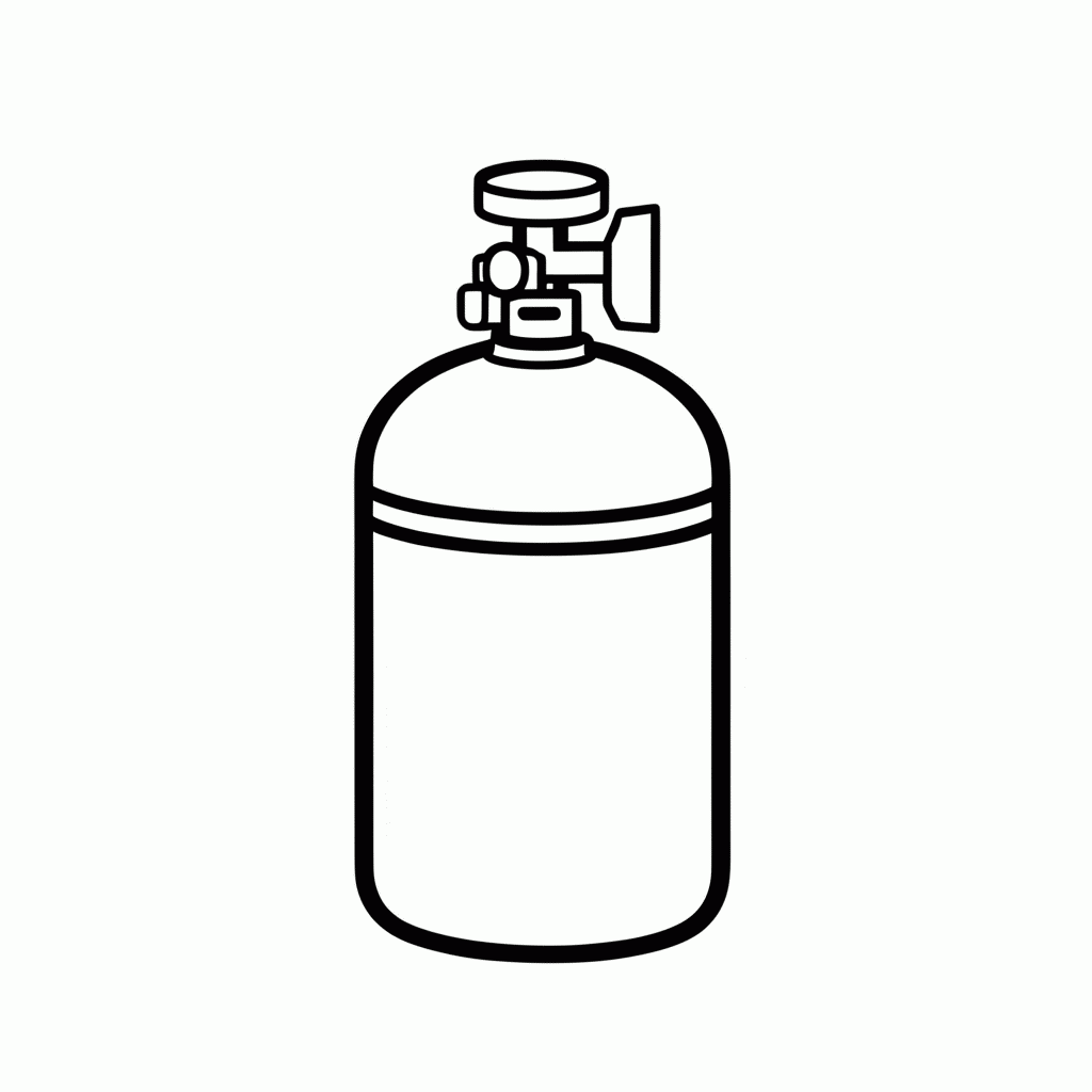 Desenho de Cilindro De Oxigenio para colorir e imprimir grátis em folha A4