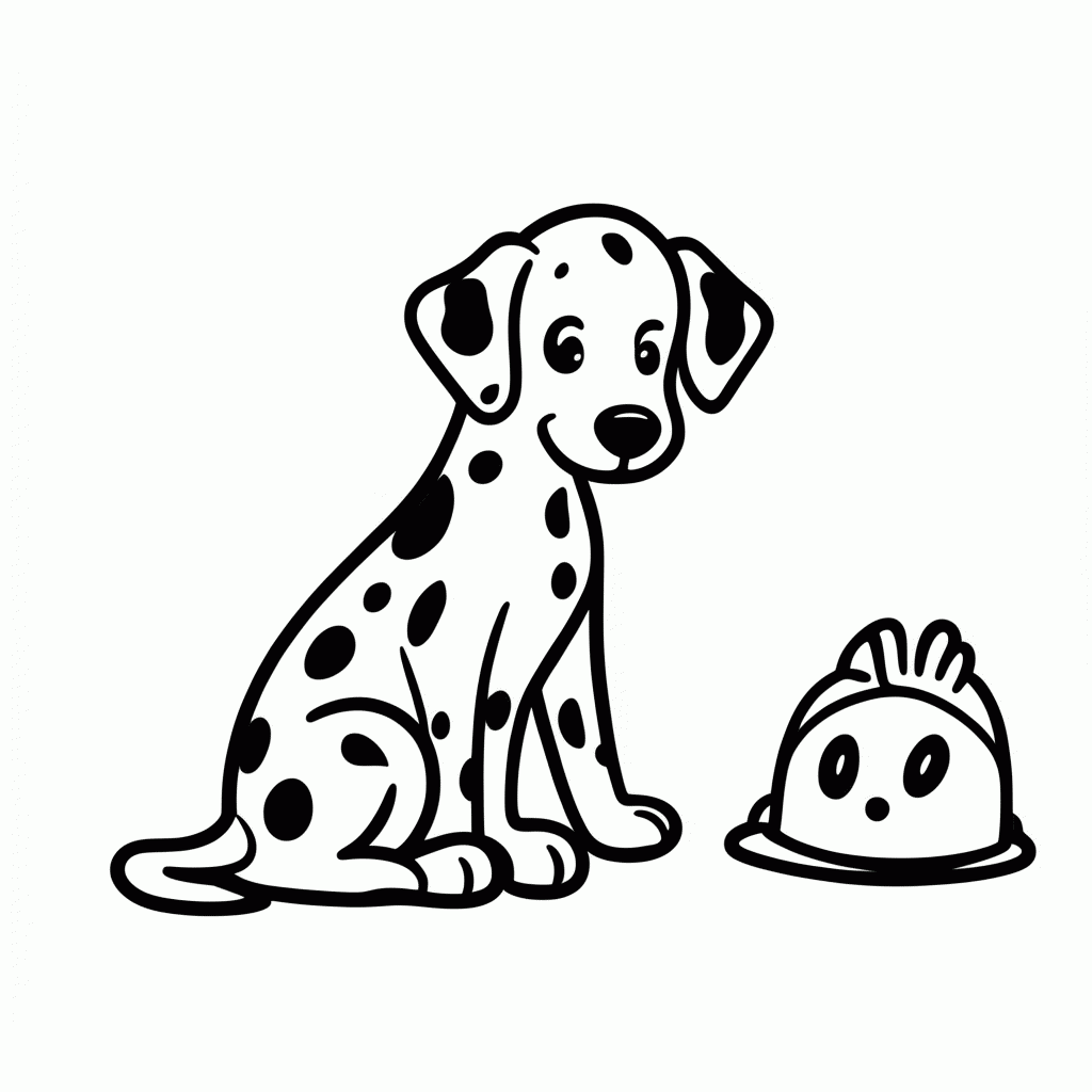 Desenho de Dalmata Bombeiro para colorir e imprimir grátis em folha A4