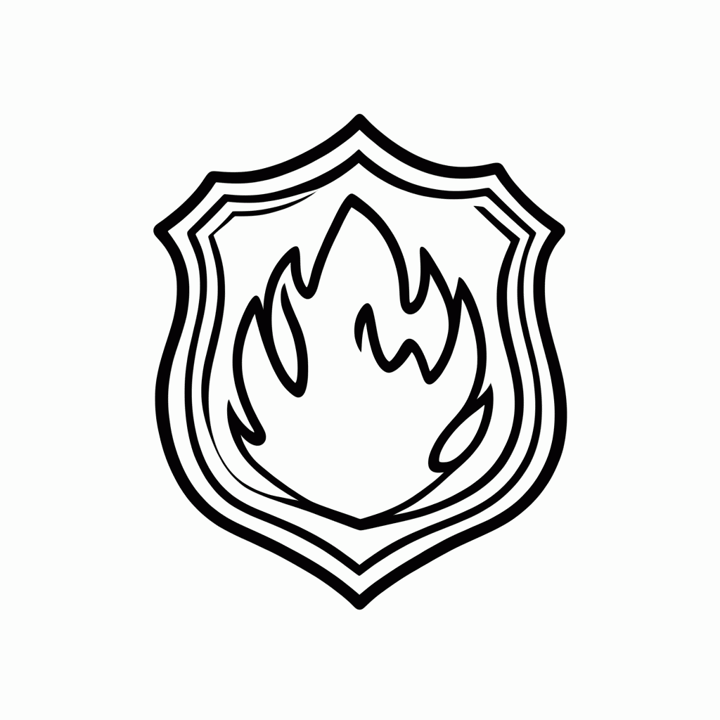 Desenho de Escudo Com Fogo para colorir e imprimir grátis em folha A4