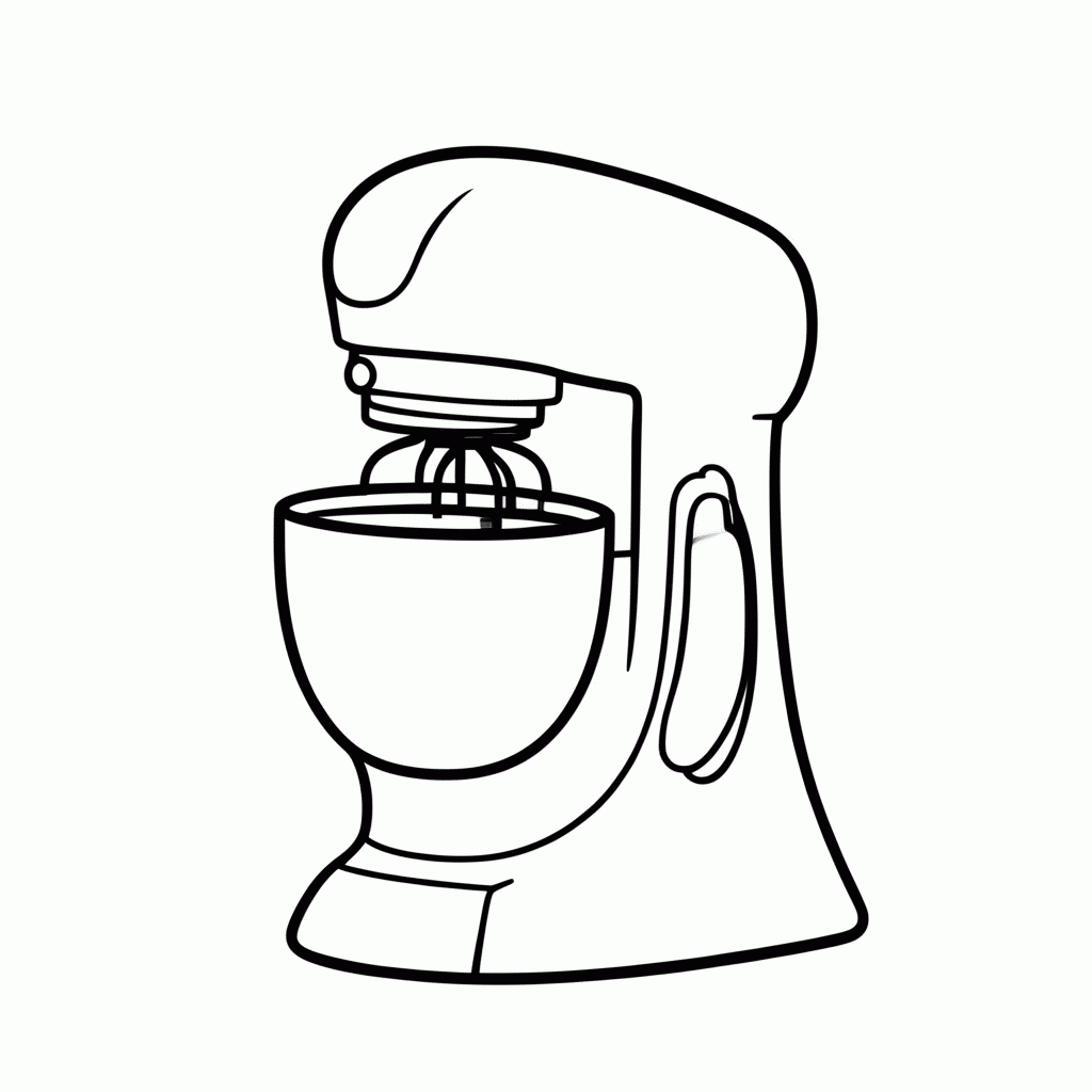 Desenho de Batedeira para colorir e imprimir grátis em folha A4
