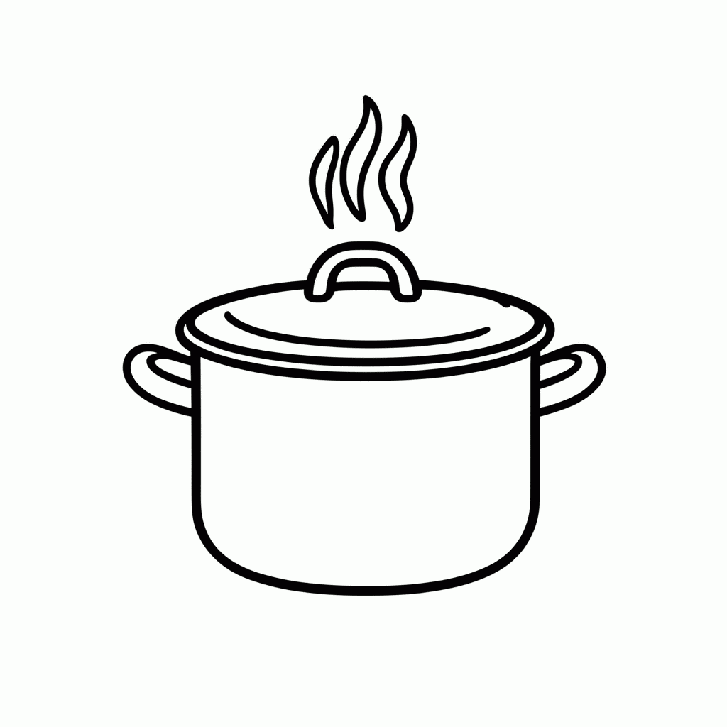 Desenho de Panela Com Tampa para colorir e imprimir grátis em folha A4