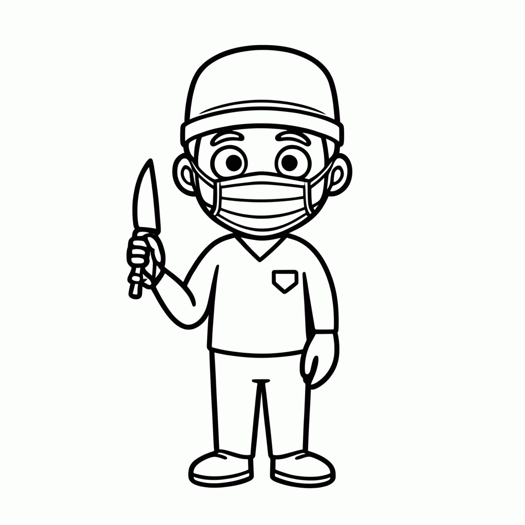 Desenho de Cirurgiao No Bloco para colorir e imprimir grátis em folha A4