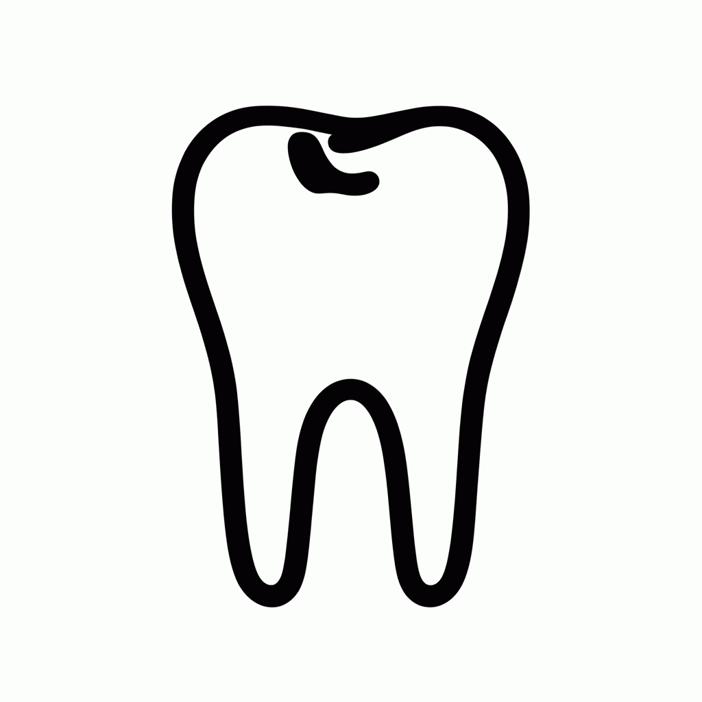 Desenho de Dente Com Carie para colorir e imprimir grátis em folha A4