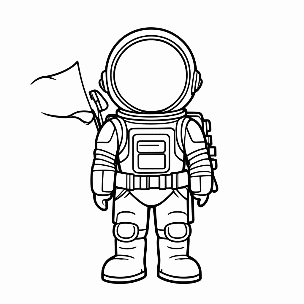 Desenho de Astronauta Profissao para colorir e imprimir grátis em folha A4