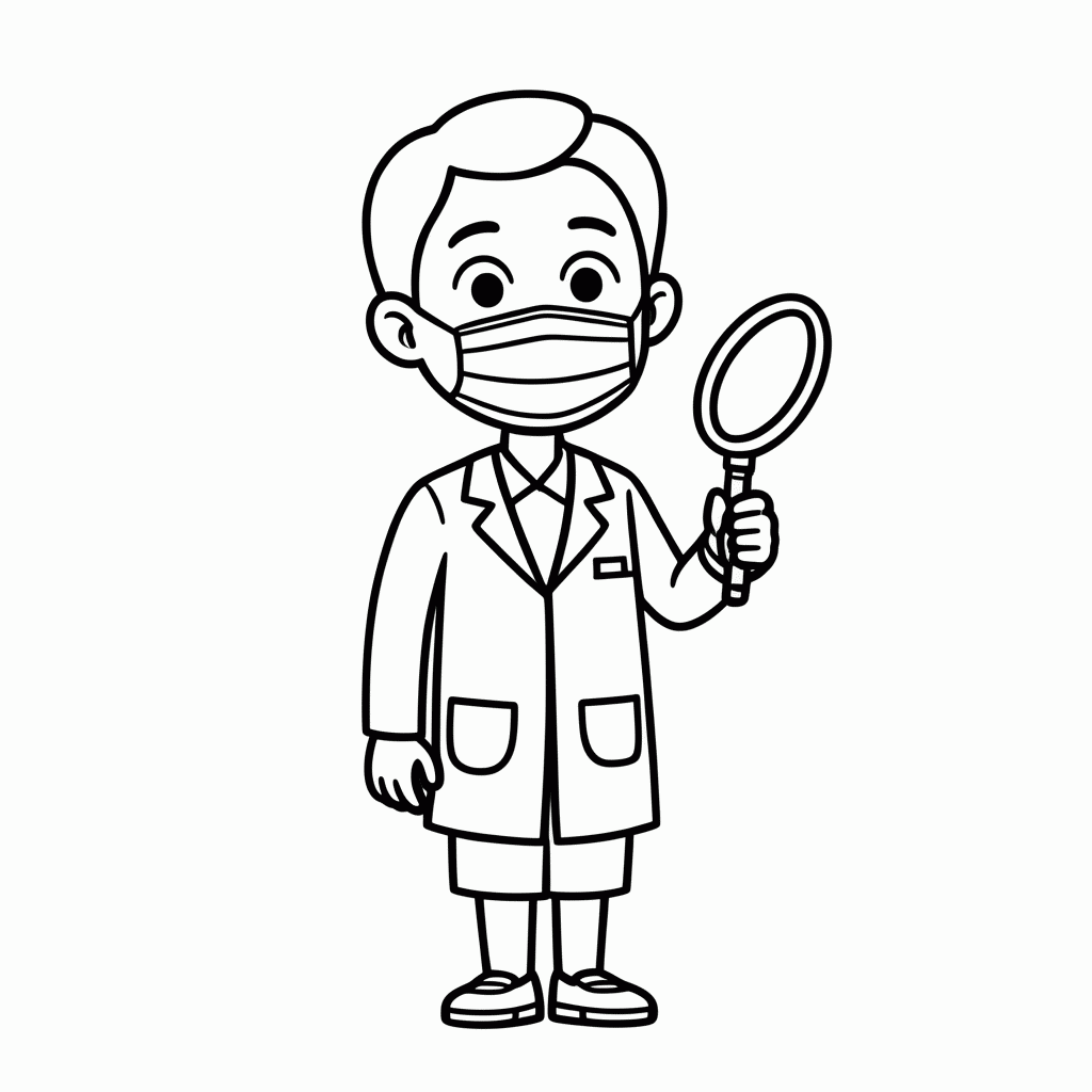 Desenho de Dentista para colorir e imprimir grátis em folha A4