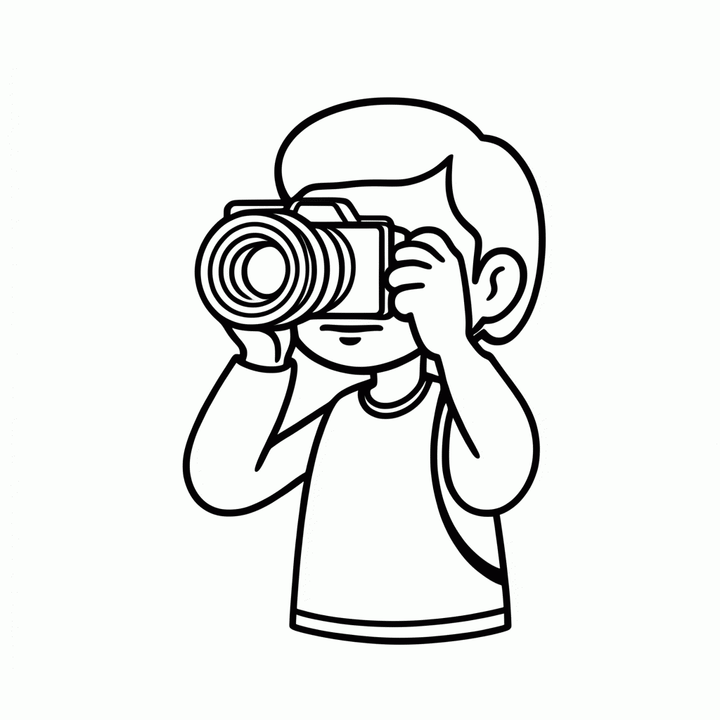 Desenho de Fotografo para colorir e imprimir grátis em folha A4