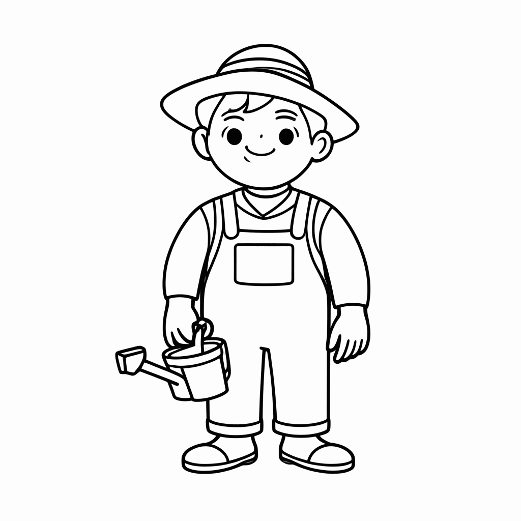 Desenho de Jardineiro para colorir e imprimir grátis em folha A4