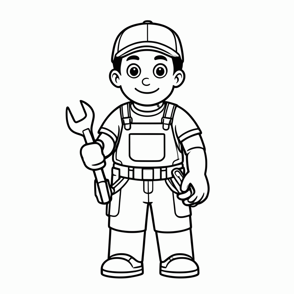 Desenho de Mecanico para colorir e imprimir grátis em folha A4